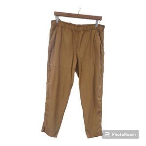Women's Tan Paper Bag Waist Ankle Pants Size Large